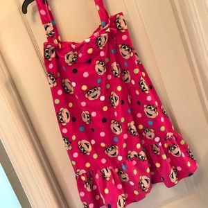 CUTE Dark Pink Monkey & Polka Dot Velcro CoverUp M